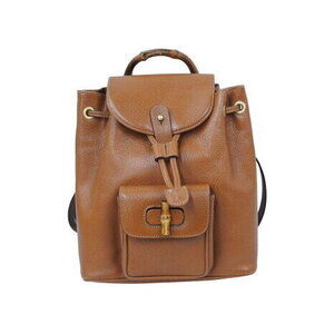 Gucci Backpack Bamboo Turnlock Brown